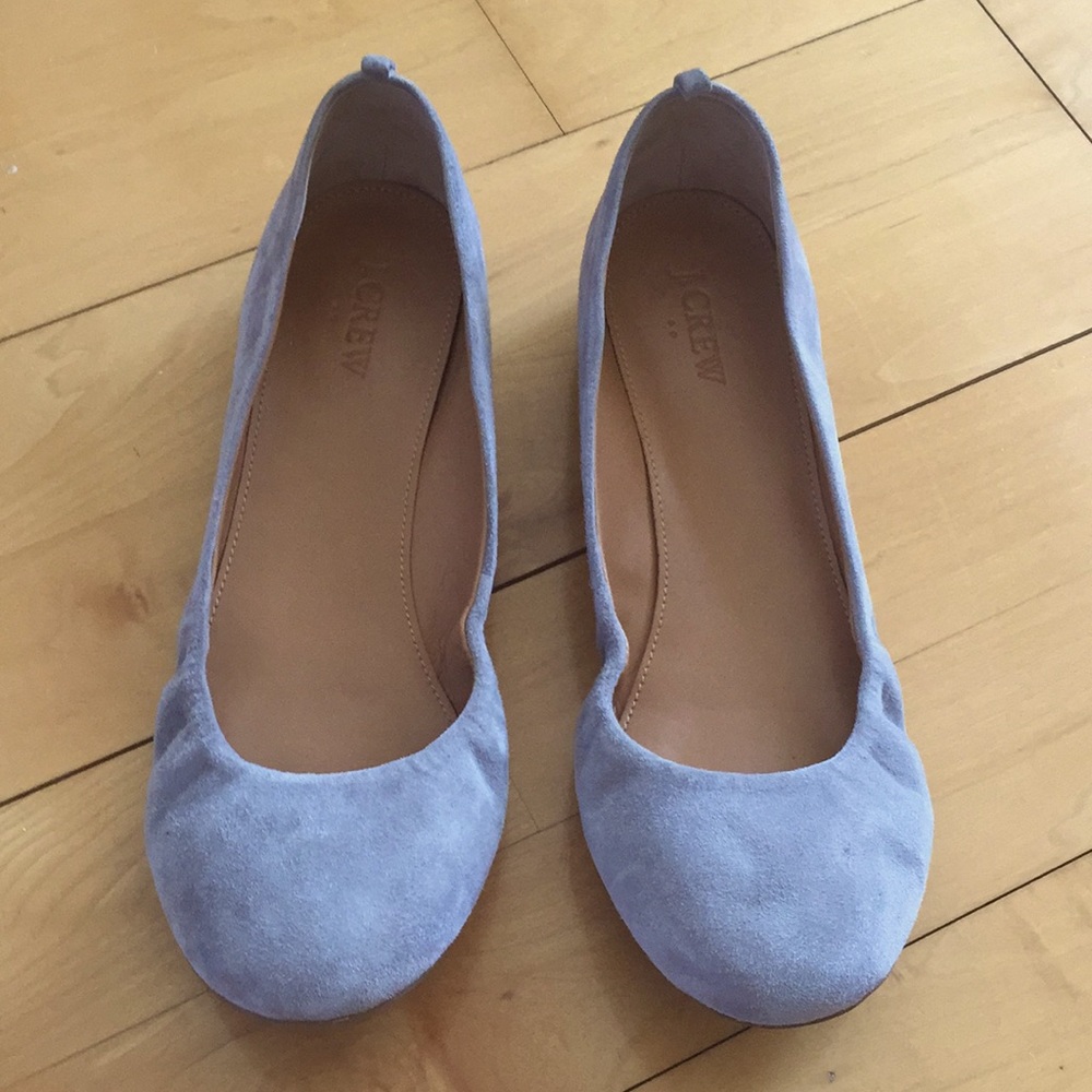 J. Crew gray suede ballet flats